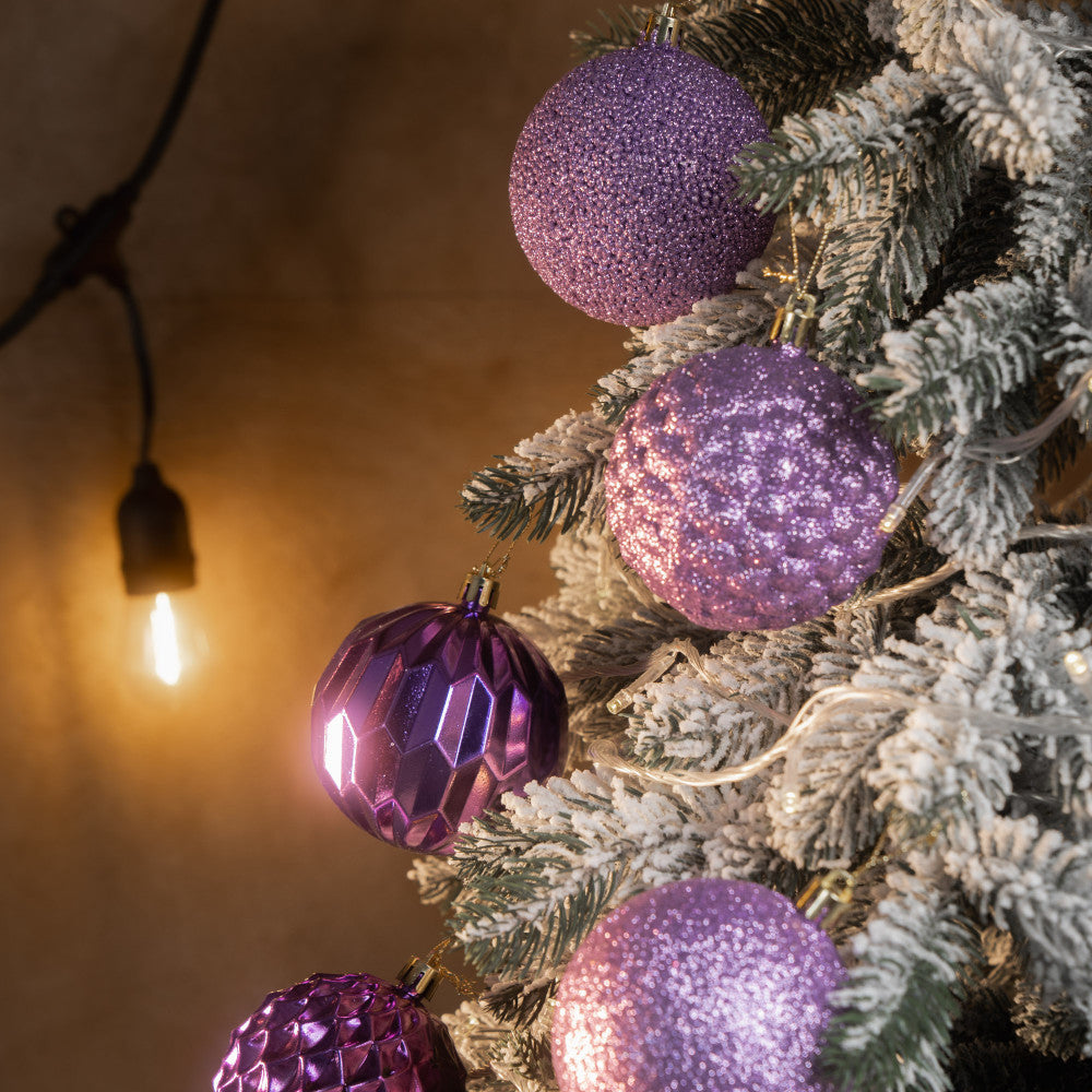 Новорічні кулі 25 шт Асорті Фіолетовий Набір ялинкових куль