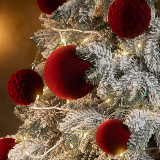 Новорічні кулі 40 шт Мікс Бархат Бордовий Набір новорічних куль