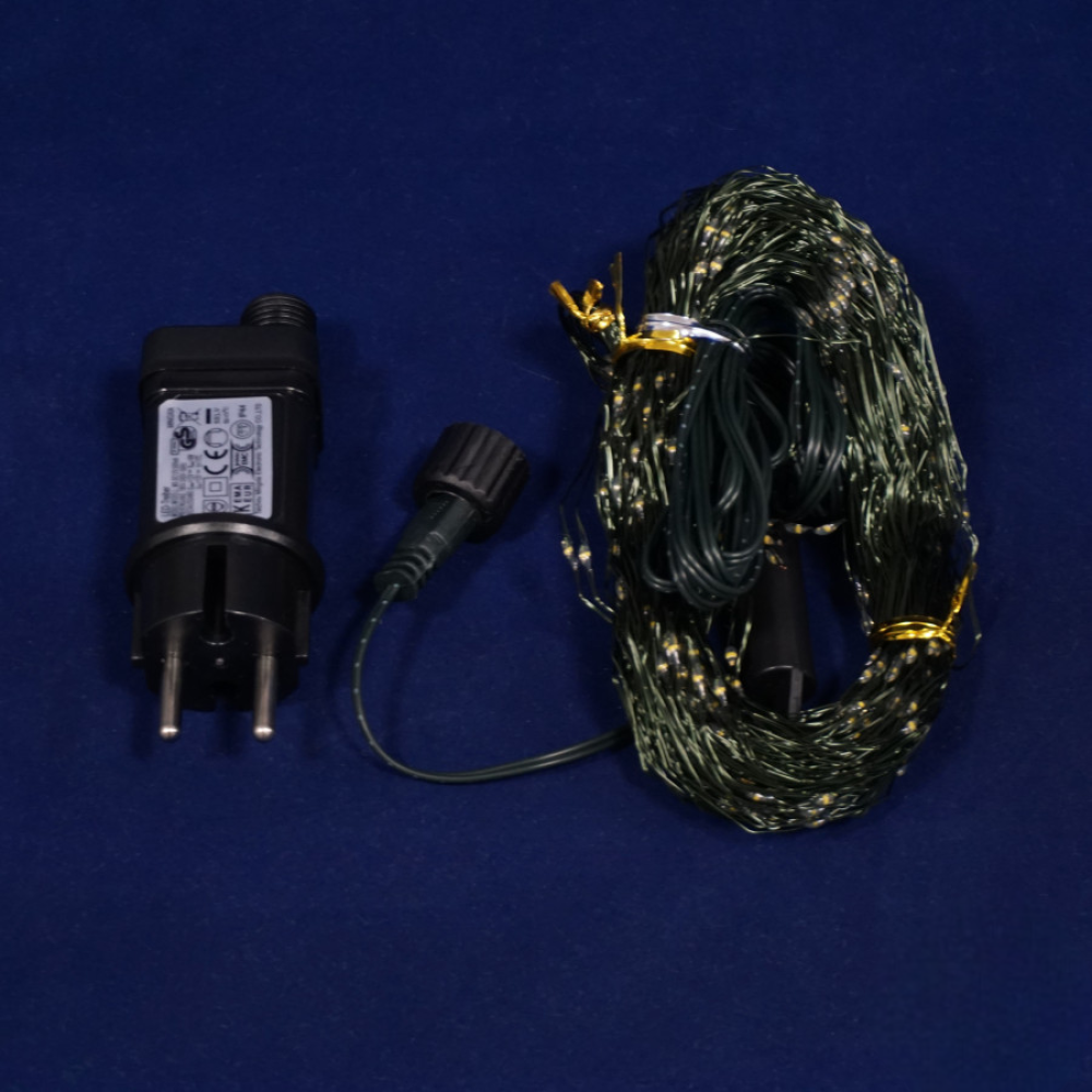 Гірлянда кінський хвіст 20 ниток, 2.4м, 460LED (мульти, на зеленому)