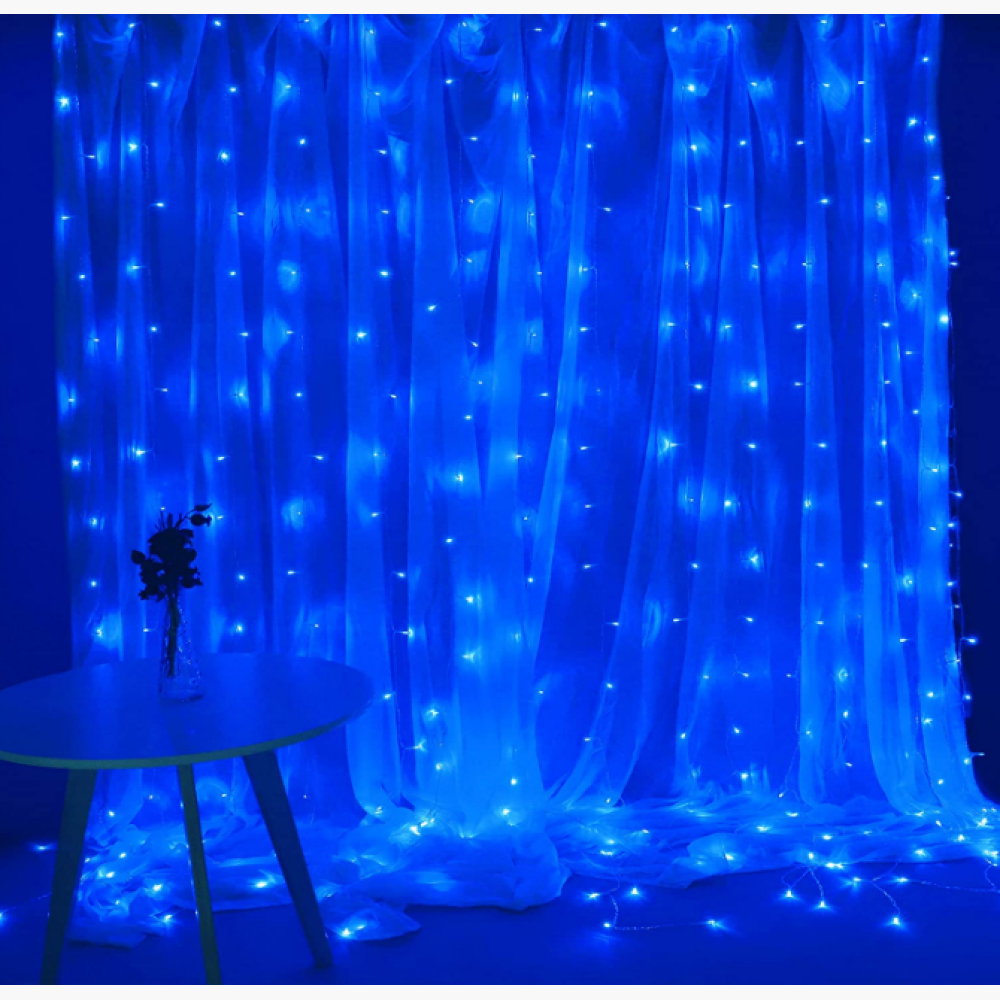 Гірлянда Водоспад 3х2м 320 LED (штора, синя)