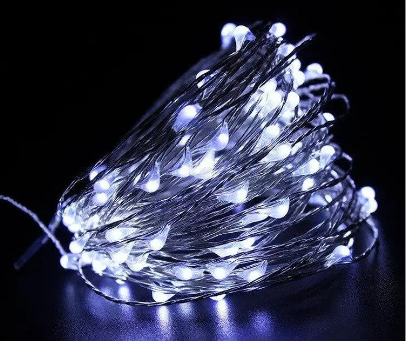 Гірлянда Роса 100м 1000 LED (біла, на білому)