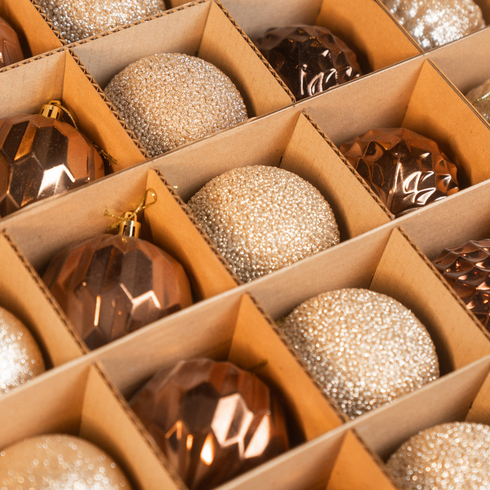 Новорічні кулі 25 шт Асорті Бежевий Набір ялинкових куль