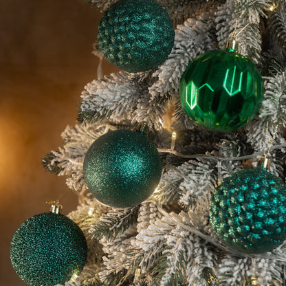 Новорічні кулі 25 шт Асорті Смарагдовий Набір ялинкових куль