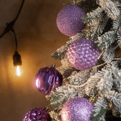 Новорічні кулі 25 шт Асорті Фіолетовий Набір ялинкових куль