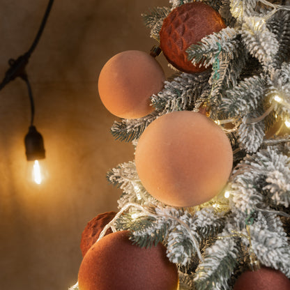 Новорічні кулі 40 шт Мікс Бархат Бежевий Коричневий Набір новорічних куль