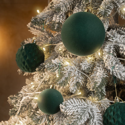 Новорічні кулі 40 шт Мікс Бархат Смарагдовий Набір новорічних куль