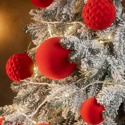 Новорічні кулі 40 шт Мікс Бархат Червоний Набір новорічних куль