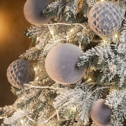 Новорічні кулі 40 шт Мікс Бархат Сірий Набір новорічних куль