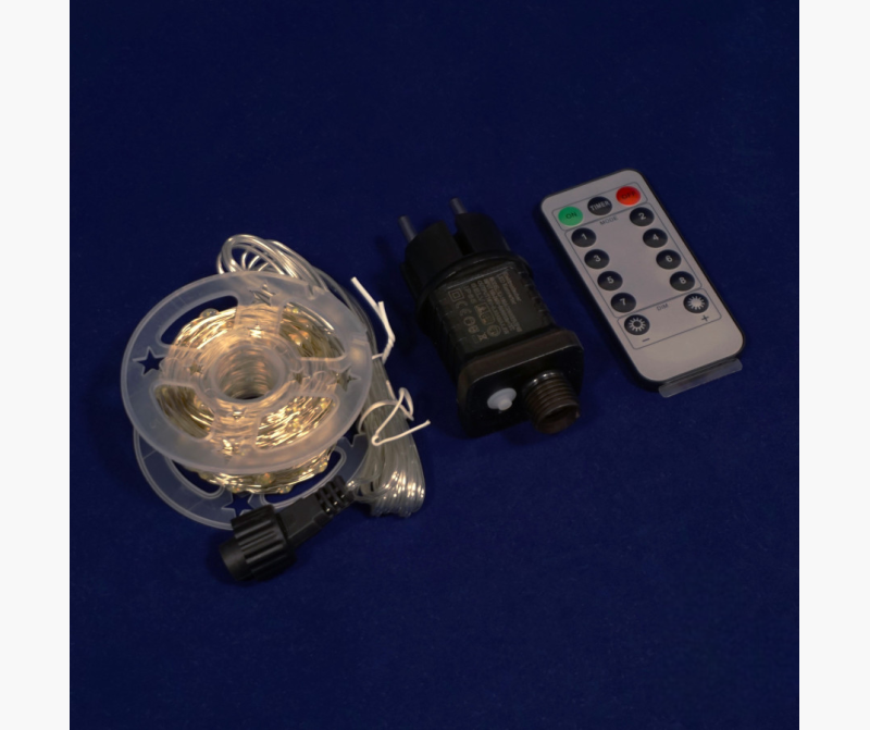 Гірлянда Роса 50м 500 LED (біла, на білому)