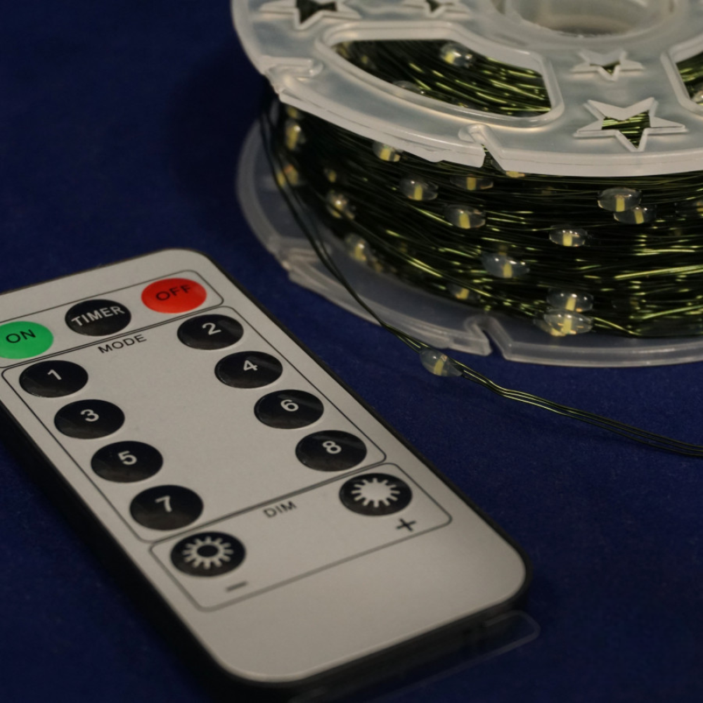 Гірлянда Роса 100м 1000 LED (біла, на зеленому)