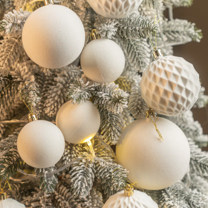 Новорічні кулі 40 шт Мікс Бархат Білий Набір новорічних куль