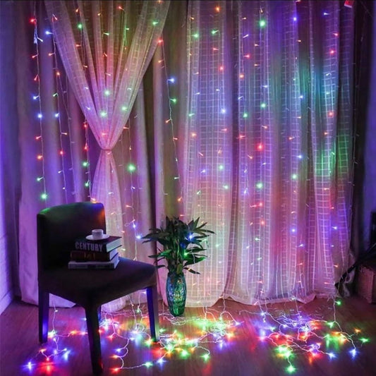Гірлянда Водоспад 3х2м 320 LED (штора, кольорова)