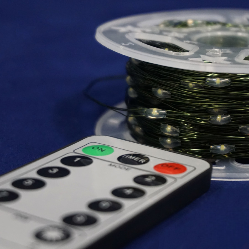 Гірлянда Роса 50м 500 LED (тепло-біла, на зеленому)