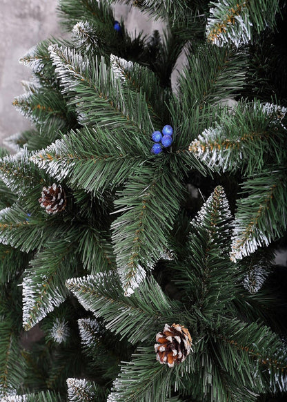 Штучна ялинка Софія з шишками та ягідками Кармен (Червоні, Сині)