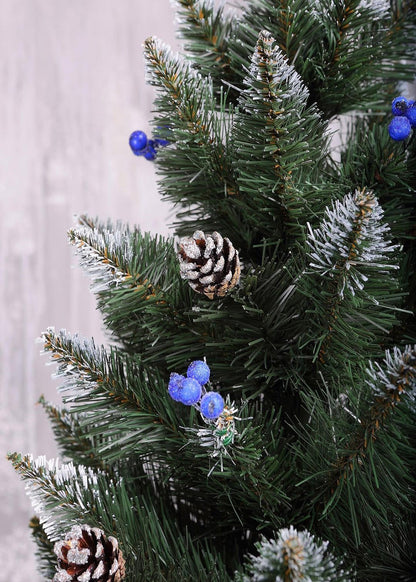 Штучна ялинка Софія з шишками та ягідками Кармен (Червоні, Сині)